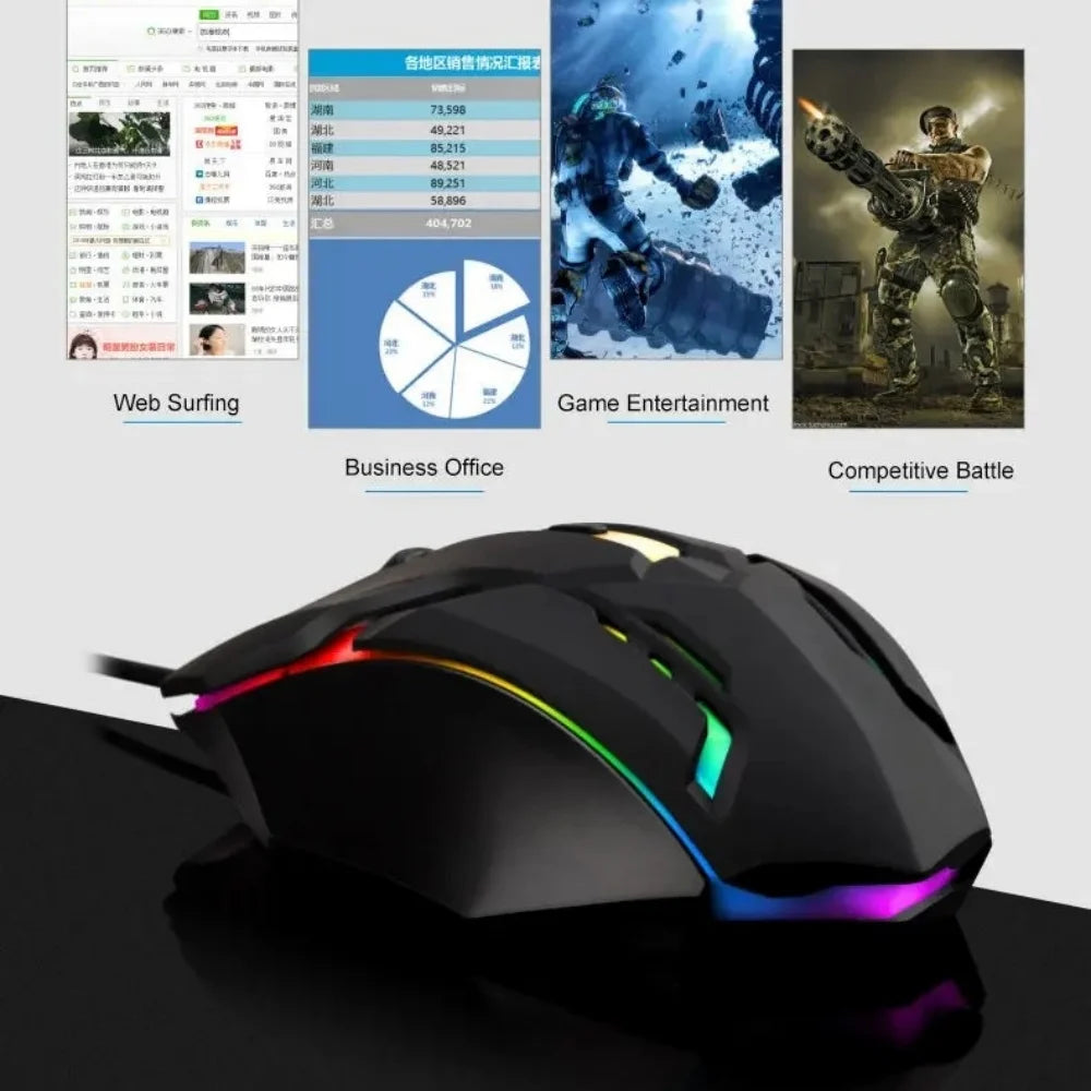 USB Wired RGB Gaming Mouse | Optical Sensor | Breathing Light | For PC & Laptop