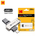 KODAK USB 3.2 Flash Drive | Dual USB-A + Type-C | 32GB / 128GB / 256GB | Metal Body