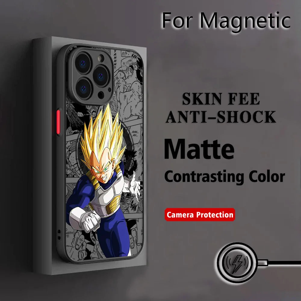 Dragon Ball Goku Magnetic iPhone Case | Matte Back Cover | iPhone 11–17 Pro Max
