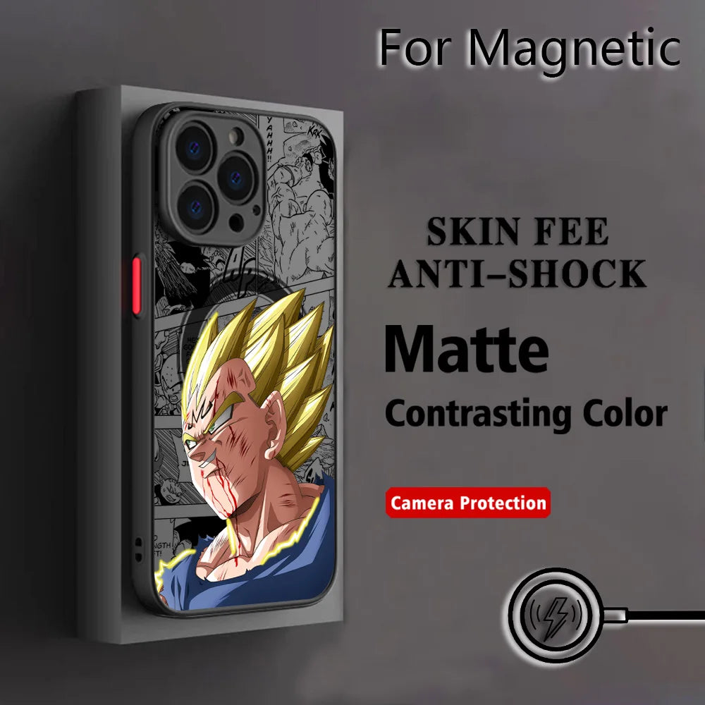 Dragon Ball Goku Magnetic iPhone Case | Matte Back Cover | iPhone 11–17 Pro Max