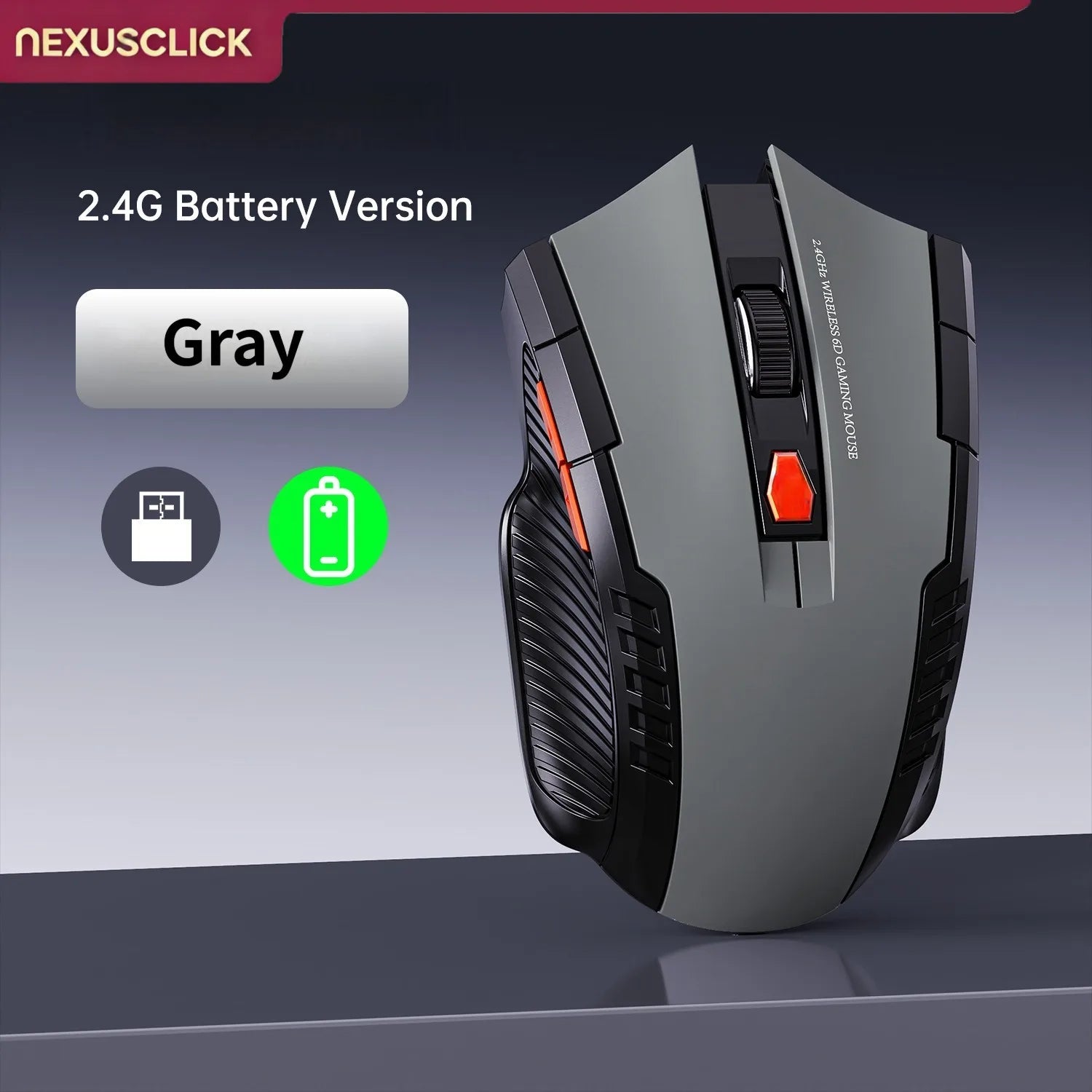 NexusClick Wireless Silent Mouse | 2.4G & Bluetooth Dual Mode | 6 Buttons | 1600 DPI | Type-C Rechargeable