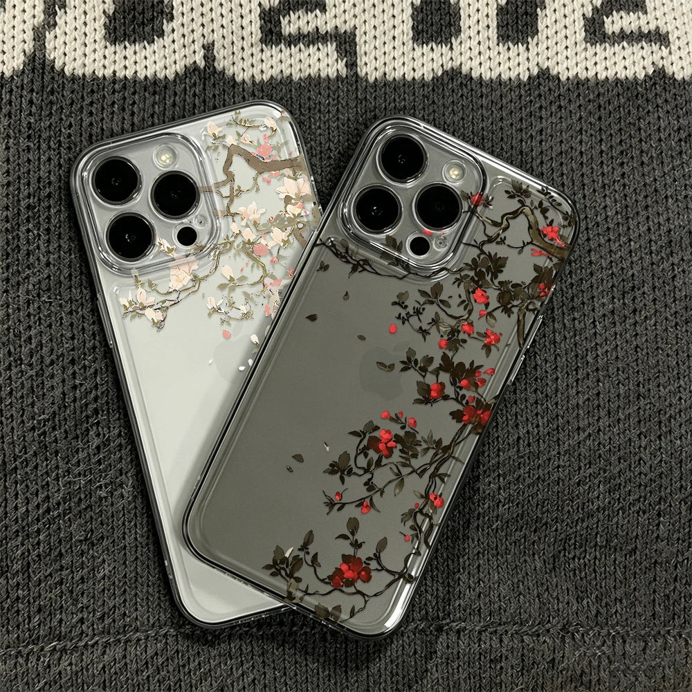 Funda para iPhone con ramas florales | Diseño fino y ligero
